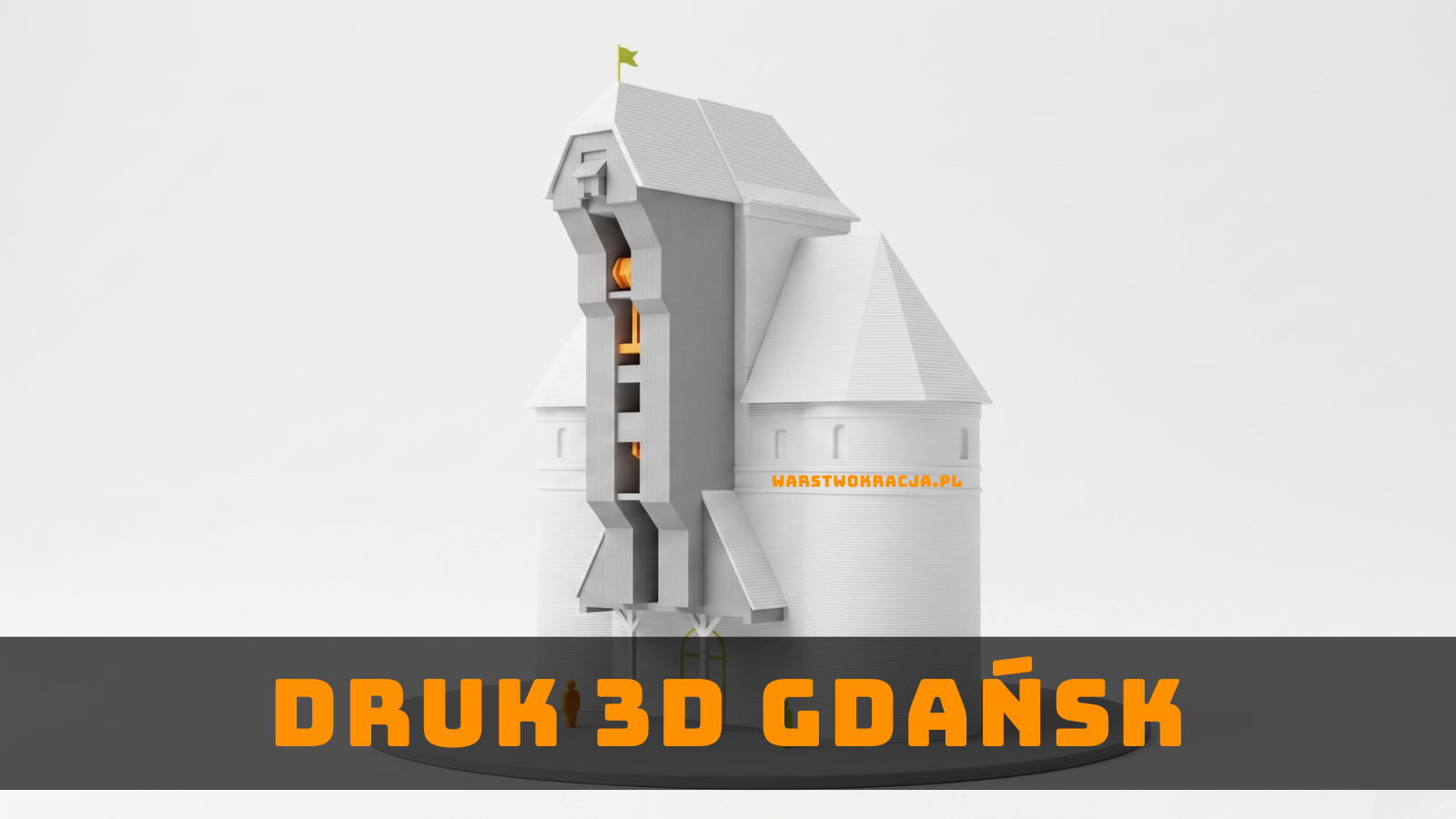 Przykładowa realizacja druku 3D w Elblągu – wizualizacja modelu Żurawia Gdańskiego